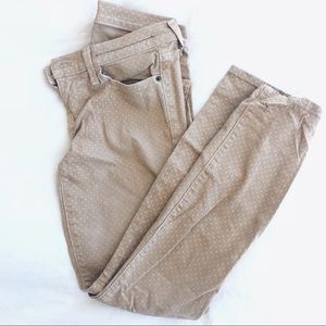 Current Elliot Dotted Tan Skinny Jeans
